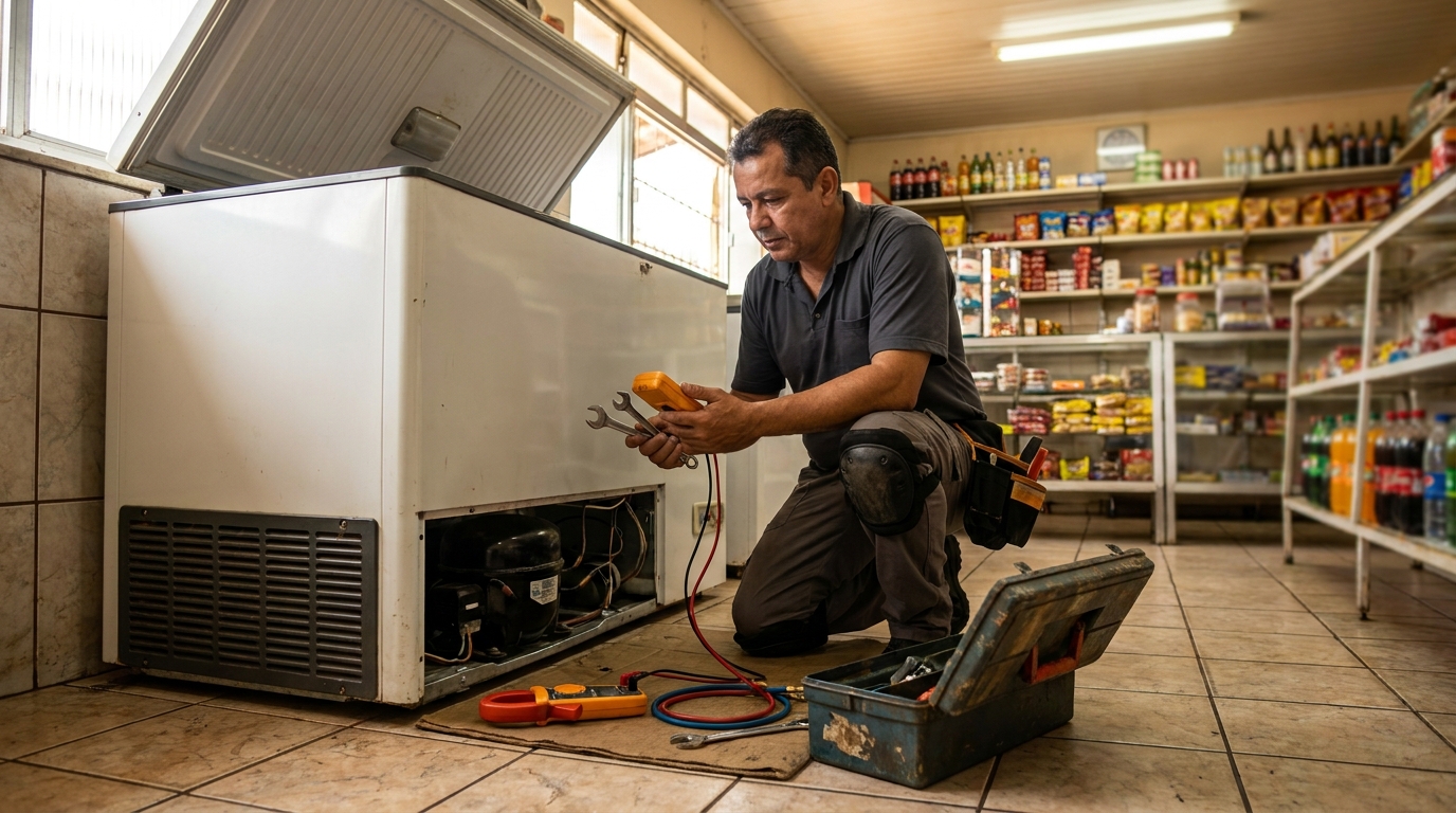 Técnico de conserto de freezer em residência em Londrina‑PR